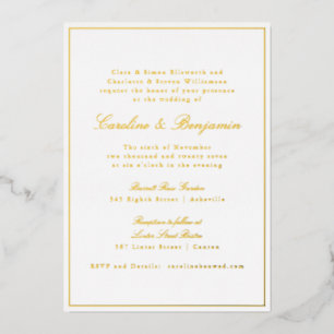 Invitation En Aluminium Mariage élégant à l'écriture classique formelle av