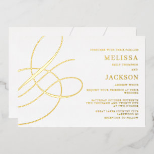 Invitation En Aluminium Mariage Élégant Ampersand Minimaliste Moderne