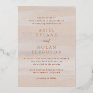 Invitation En Aluminium Mariage Élégant Aquarelle Neutre Moderne