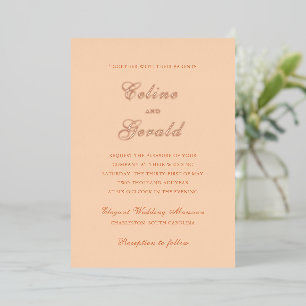 Invitation En Aluminium Mariage Élégant aux Pêches Classique