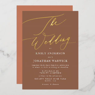 Invitation En Aluminium Mariage élégant Boho or Terracotta Désert