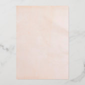 Invitation En Aluminium Mariage élégant botanique rose or feuille (Verso)