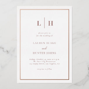 Invitation En Aluminium Mariage Élégant Chic Rose Gold