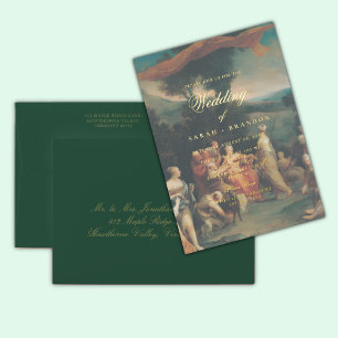 Invitation En Aluminium Mariage Élégant Classique Ancienne peinture