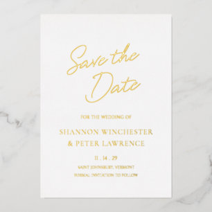 Invitation En Aluminium Mariage Élégant Classique Enregistrez la Date