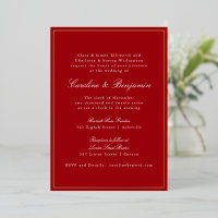 Mariage Élégant Classique Rouge Bordure Or Formel