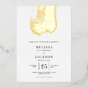 Invitation En Aluminium Mariage Élégant Coup de Pinceau Moderne