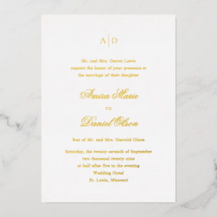 Invitation En Aluminium Mariage élégant d'Amira