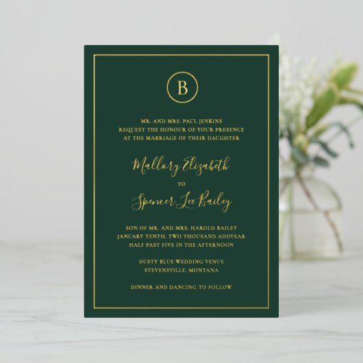 Invitation En Aluminium Mariage élégant dans la forêt traditionnelle (Debout devant)