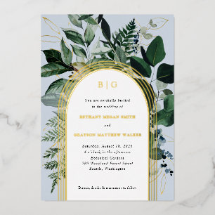 Invitation En Aluminium Mariage élégant de jardin botanique moderne