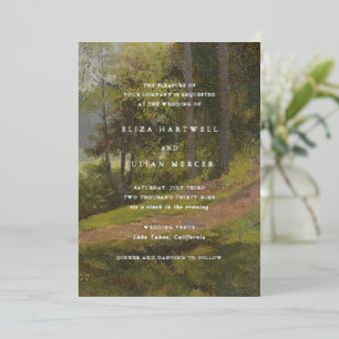 Invitation En Aluminium Mariage Élégant en Forêt Rustique