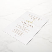 Invitation En Aluminium Mariage élégant en or. Calligraphie script classiq (Rotation)