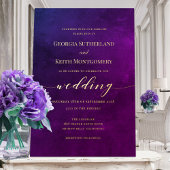 Invitation En Aluminium Mariage élégant et fumé violet et or