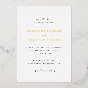 Invitation En Aluminium Mariage élégant et intemporel Enregistrer la date
