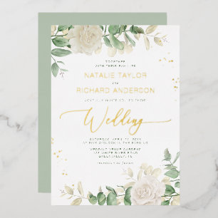 Invitation En Aluminium Mariage Élégant et Moderne avec de la Verdure