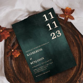 Invitation En Aluminium Mariage élégant et moderne Emerald Green Black