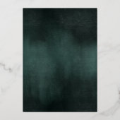 Invitation En Aluminium Mariage élégant et moderne Emerald Green Black (Verso)