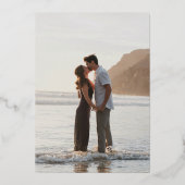 Invitation En Aluminium Mariage élégant et neutre de Terre moderne (Verso)