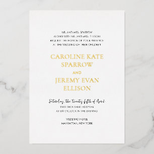 Invitation En Aluminium Mariage Élégant et Sobre
