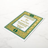 Invitation En Aluminium Mariage Élégant Feuillage & Bordure Florale (Rotation)