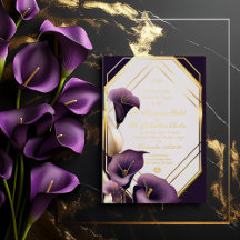 Mariage Élégant Fleur de Lys Royale Violette et Or