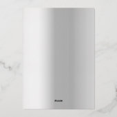 Invitation En Aluminium Mariage élégant floral argent blanc (Verso)