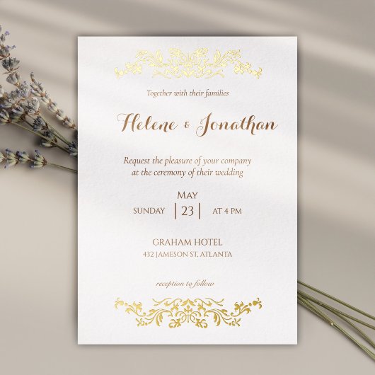 Invitation En Aluminium Mariage élégant floral moderne élégant