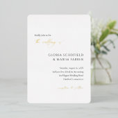 Invitation En Aluminium Mariage élégant minimal moderne formel (Debout devant)