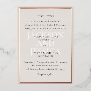 Invitation En Aluminium Mariage élégant minimaliste Champagne et or rose