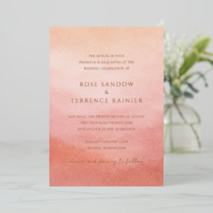 Invitation En Aluminium Mariage Élégant Moderne au Style Corallien et Côti