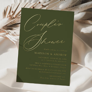 Invitation En Aluminium Mariage Élégant Moderne Couple Vert Olive