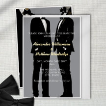 Mariage Élégant Moderne d'Hommes Gays en Or