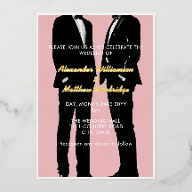 Mariage Élégant Moderne d'Hommes Gays en Or