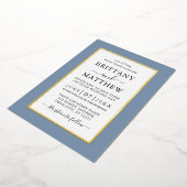 Invitation En Aluminium Mariage élégant moderne Dusty Blue Gold (Rotation)