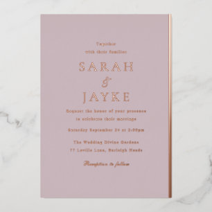 Invitation En Aluminium Mariage élégant moderne en feuille d'or rose