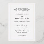 Invitation En Aluminium Mariage élégant noir et blanc intemporel (Recto)