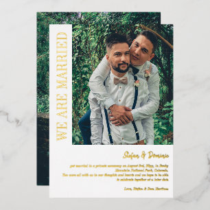 Invitation En Aluminium Mariage Élégant Photo Cérémonie Privée
