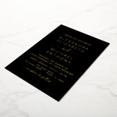 Invitation En Aluminium Mariage Élégant Romantique Black Gold (Rotation)