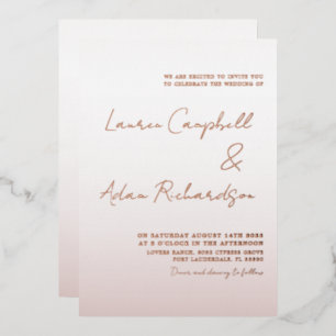 Invitation En Aluminium Mariage Élégant Rose Gold