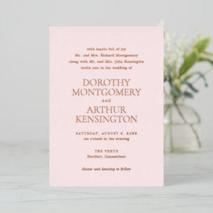 Invitation En Aluminium Mariage élégant rose moderne