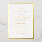 Invitation En Aluminium Mariage Élégant Simple (Recto)