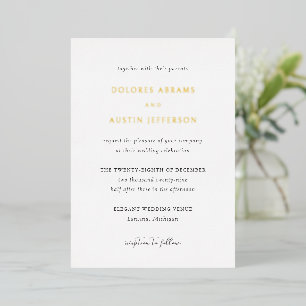 Invitation En Aluminium Mariage Élégant Simple Classique