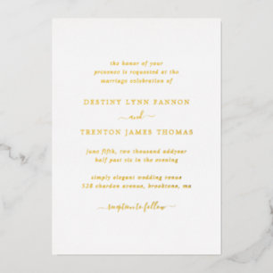 Invitation En Aluminium Mariage Élégant Simple Moderne