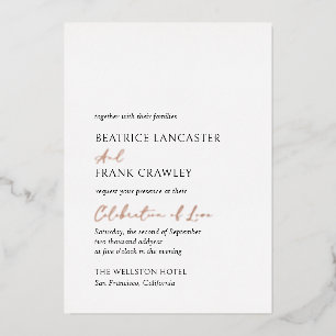 Invitation En Aluminium Mariage Élégant Typographie Moderne