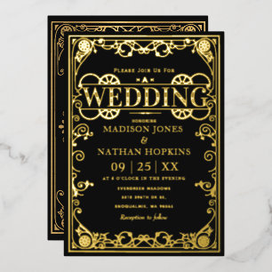Invitation En Aluminium Mariage élégant victorien Steampunk