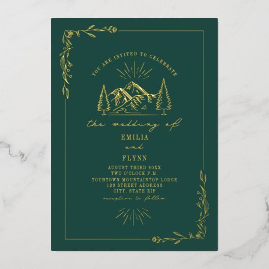 Invitation En Aluminium Mariage Emerald (Recto)