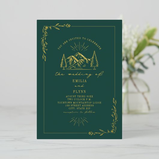 Invitation En Aluminium Mariage Emerald (Debout devant)