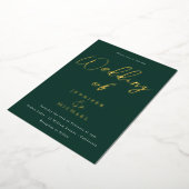 Invitation En Aluminium Mariage Emerald Green & Gold (Rotation)
