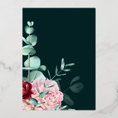 Invitation En Aluminium Mariage Emerald Green Watercolor Bourgogne Fleurs (Verso)