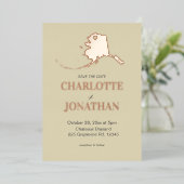 Invitation En Aluminium Mariage en Alaska Rose Gold (Debout devant)